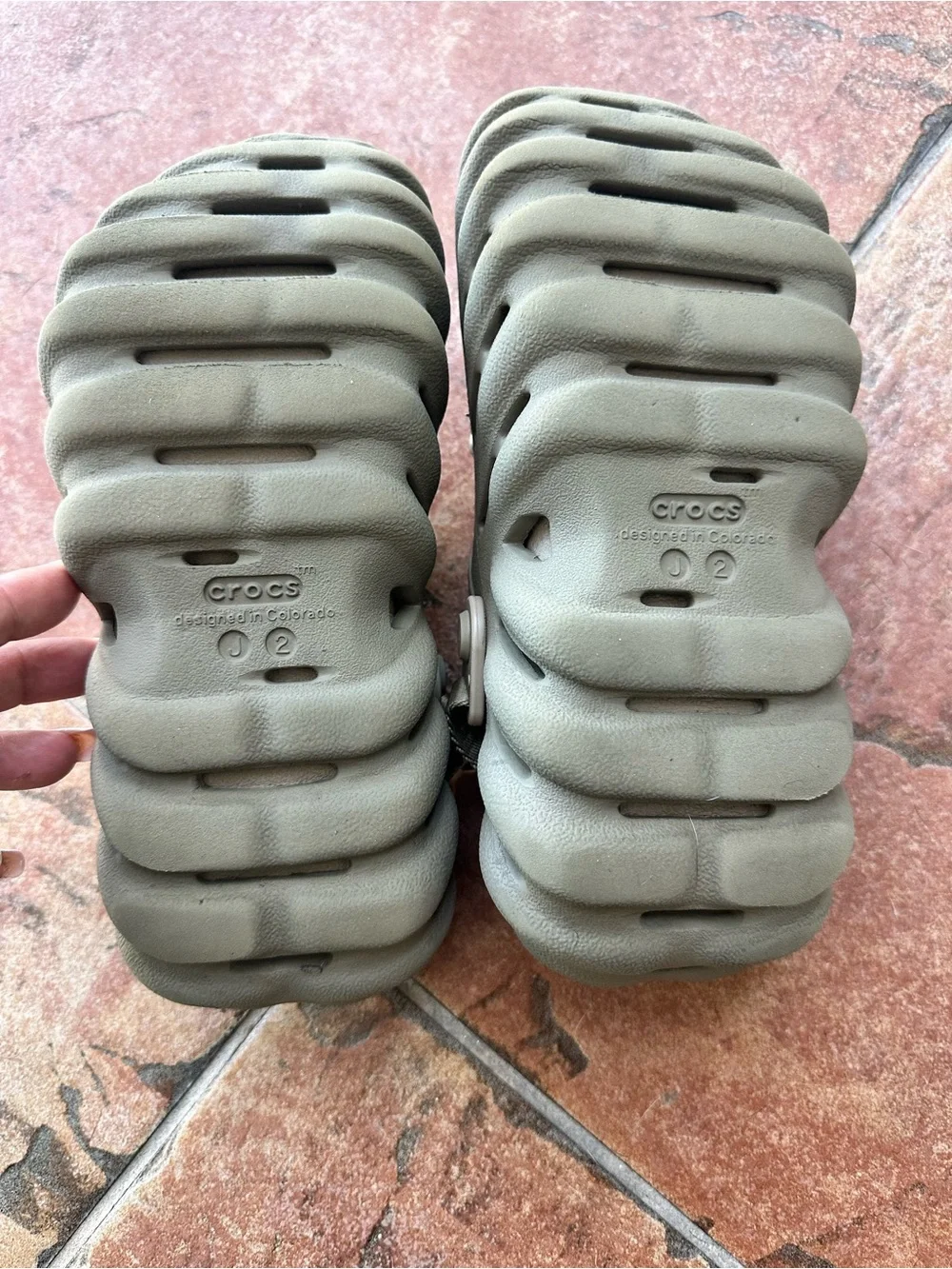 CROCS Kids Tan Clogs with Hello Kitty Charms